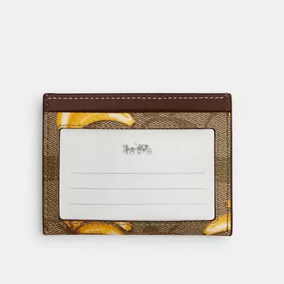 Slim Id Card Case In Signature Canvas With Banana Print - Picture 2 of 4